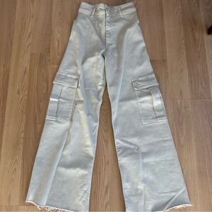 Zara Women's High Waisted Wide Leg Cargo Pants Size 0
